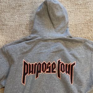 Justin Bieber Purpose Tour Gray Sweatshirt Size Large